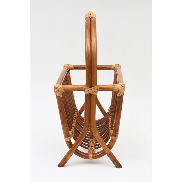 Vintage 1960's Bamboo Magazine Stand/Rack For Sale - Image 4 of 12