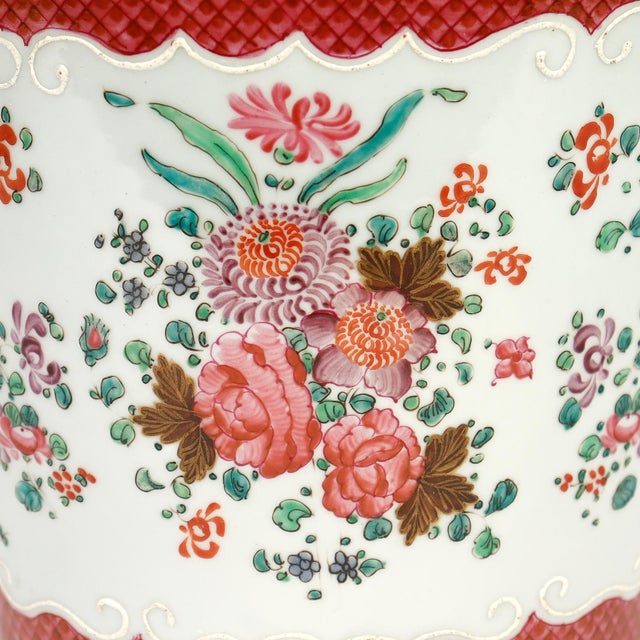 Antique Samson Porcelain Chinese Export Style Bianco Sopra Bianco Jardiniere For Sale In Philadelphia - Image 6 of 17