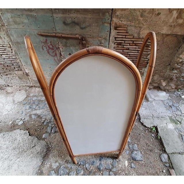 Brown Italian Bamboo and Mirror Room Divider, 1960s For Sale - Image 8 of 11