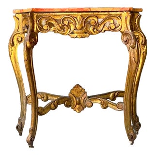Vintage Italian Rococo Style Console Table For Sale