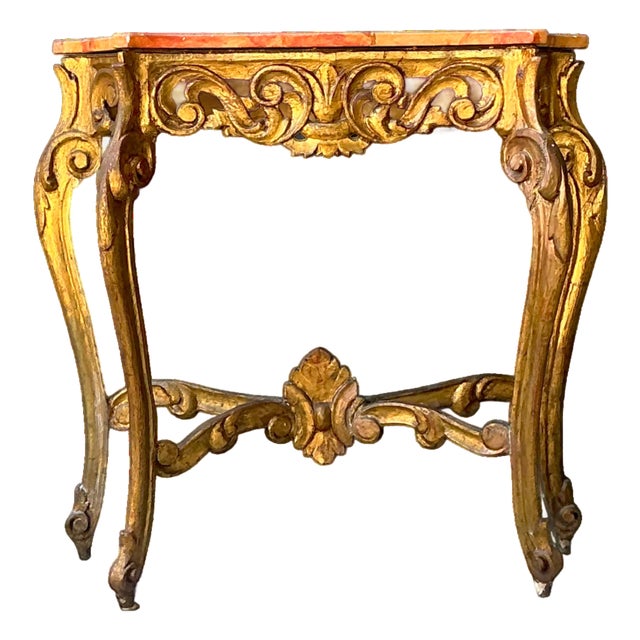 Vintage Italian Rococo Style Console Table For Sale