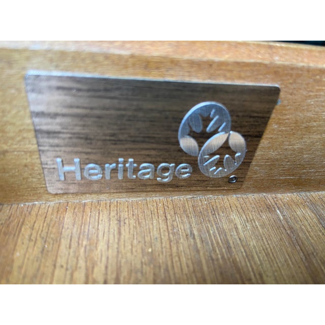 Vintage Campaign Distressed Leather Top Bamboo Executive Desk by Drexel Heritage For Sale - Image 15 of 18