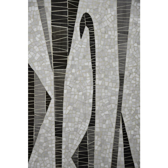 Abstract Black and White Glass Mosaic Coffee Table with Brass Legs by Berthold Müller, 1955 For Sale - Image 4 of 18