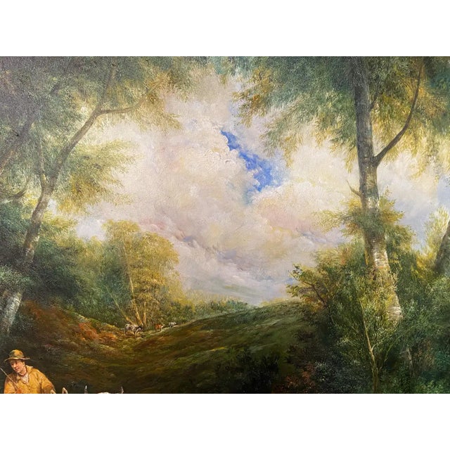 Large Impressionistic Oil on Canvas Painting of Farmers With Cattle, Framed For Sale In New York - Image 6 of 10