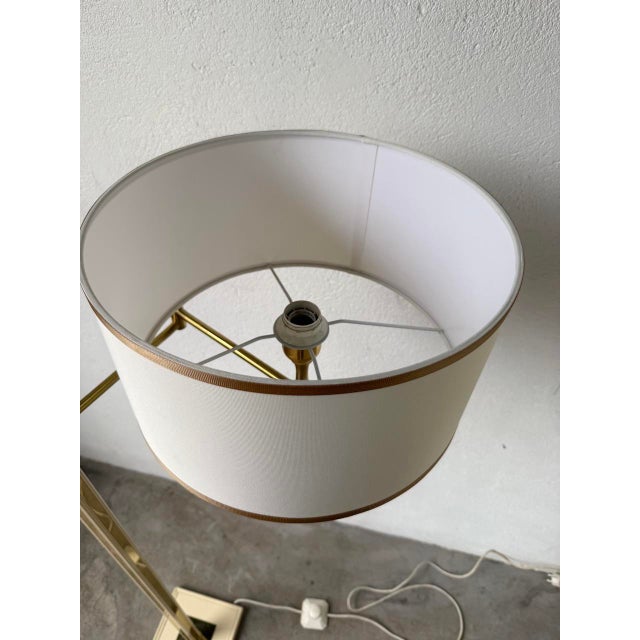 Floor Lamp with Articulated Arm in Brass-Plated Metal, 1980s For Sale - Image 9 of 18
