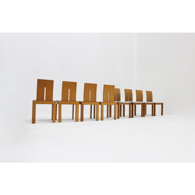 Wood Vintage Italian Dining Room Chairs, 1980s, Set of 8 For Sale - Image 7 of 11