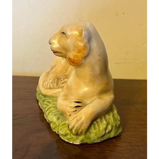 Antique Early 19th Century English Porcelain Figure of a Lion For Sale - Image 4 of 13
