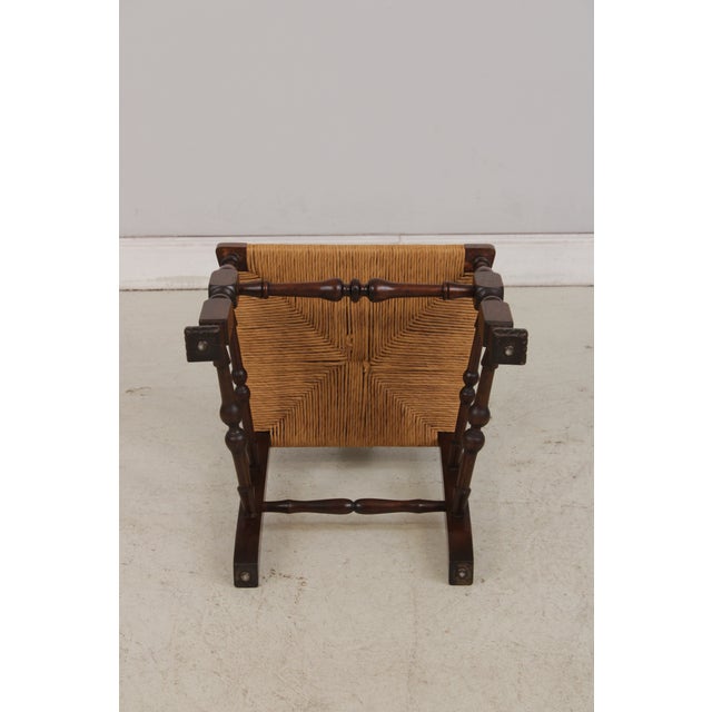 Set of 8 Country Queen Anne Rush Seat Dining Chairs For Sale - Image 18 of 18