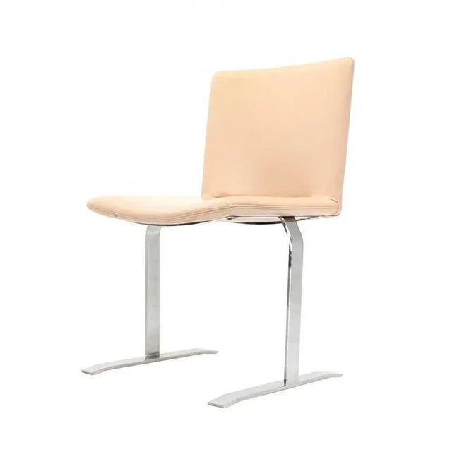 Metal Chrome Base Mid Century Dining Chairs - Set of 4 For Sale - Image 7 of 11