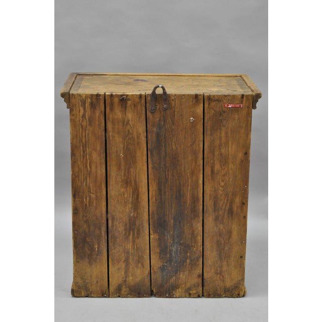 Antique Primitive Rustic Pine Wood Wall Hanging Cupboard Pantry
