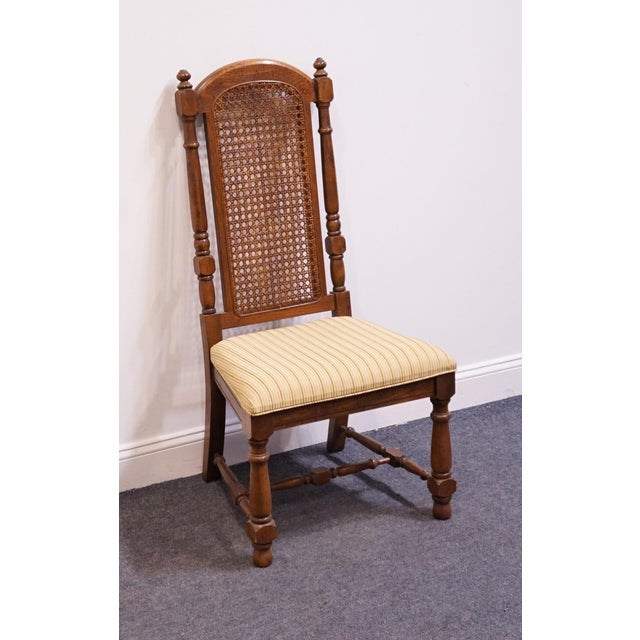 High End Vintage Solid Oak Rustic European Dining Side Chair For Sale - Image 4 of 9