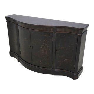Ethan Allen Chinoiserie Decorated Console Cabinet Sideboard For Sale