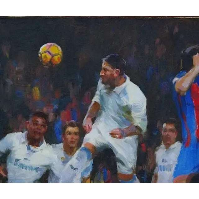 Campaign Soviet Sports Football Oil Painting Original Ukrainian Artist Polyakov S. 90-75 17 For Sale - Image 3 of 6