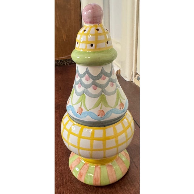 American Late 20th Century MacKenzie-Childs Aurora 1997 Hand-Painted Ceramic Sugar Shaker / Caster For Sale - Image 3 of 18