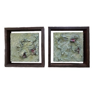 Vin Sculptras, Wounded Faces, 2016, Oil on Canvases, Framed, Set of 2 For Sale