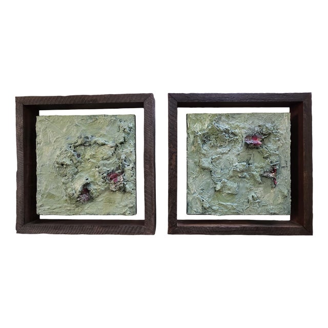 Vin Sculptras, Wounded Faces, 2016, Oil on Canvases, Framed, Set of 2 For Sale