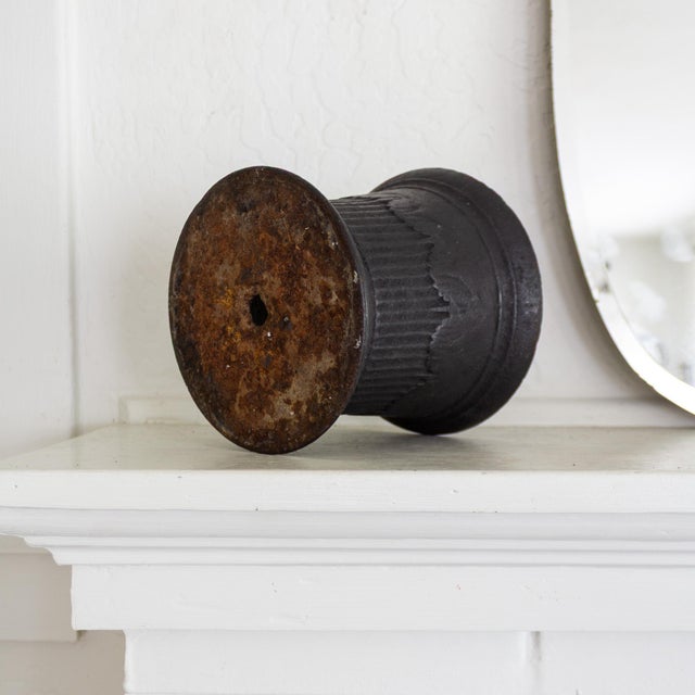 Metal 19th Century Black Cast Iron Mortar Jardiniere or Plant Holder For Sale - Image 7 of 11