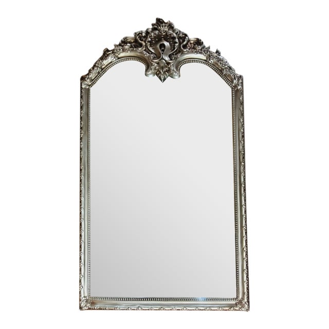 Monumental 98" Ornate Gold Giltwood Floor Mirror – European Baroque Style For Sale