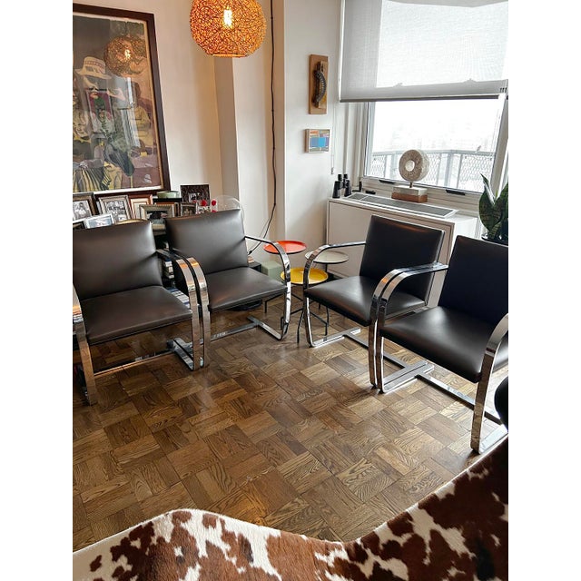Bauhaus KnollStudio Original Signed Mies Van Der Rohe Brno Flat-Bar Chair - 4 Available For Sale - Image 3 of 16