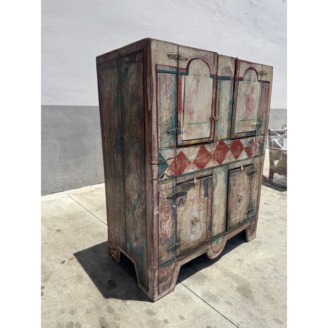 Prized Rare Richard Warholic Painted Cabinet Art Piece Florida Artist sold as found estate fresh showingnormal signs of...