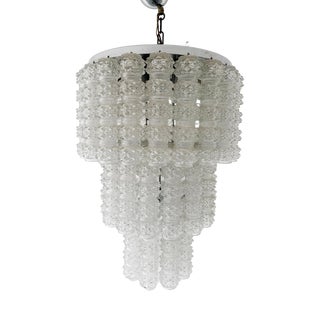 Modular Pendant Lamp in Printed Glass, 1970s For Sale