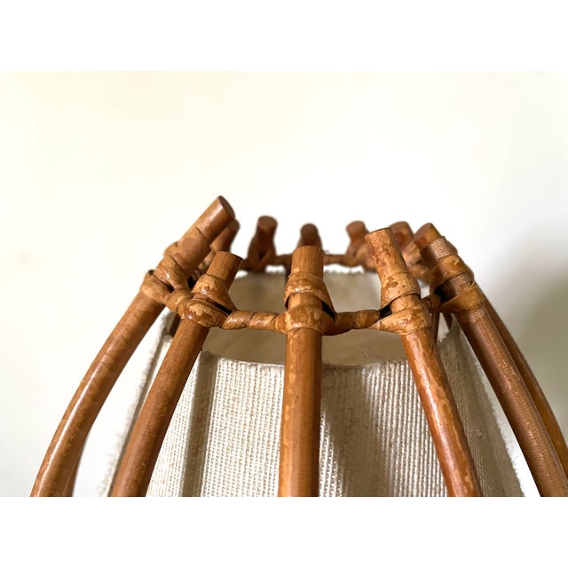 Rattan Lamp by Louis Sognot, 1960s For Sale - Image 3 of 7