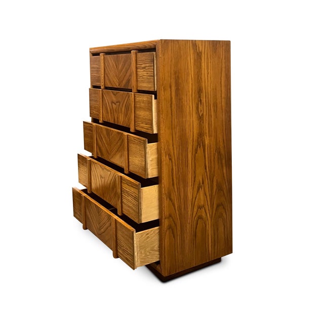 Lane  brutalist Vintage Lane Highboy Post Modern Organic Brutalist Style For Sale - Image 4 of 12