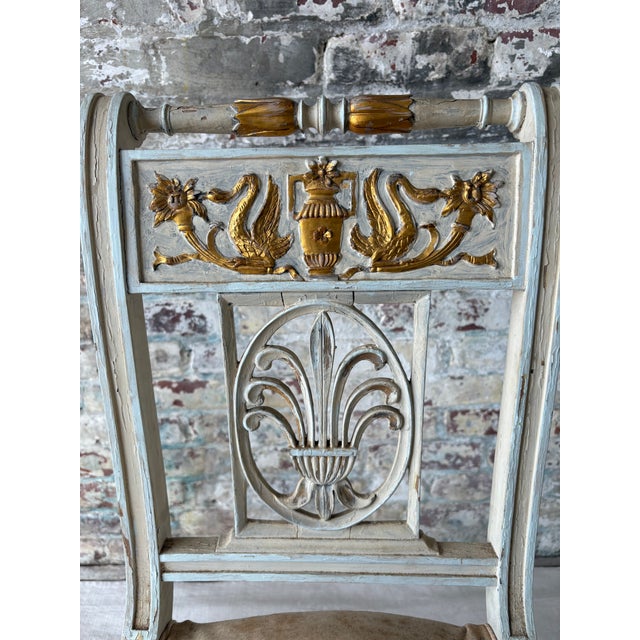 Pair of Antique Neoclassical Painted Side Chairs – Provenance From the Heiress of Macy’s Estate For Sale - Image 12 of 15