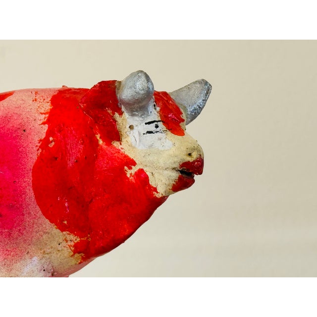 1940s 1940’s Mexican Folk Art Pottery Cow Bank For Sale - Image 5 of 11