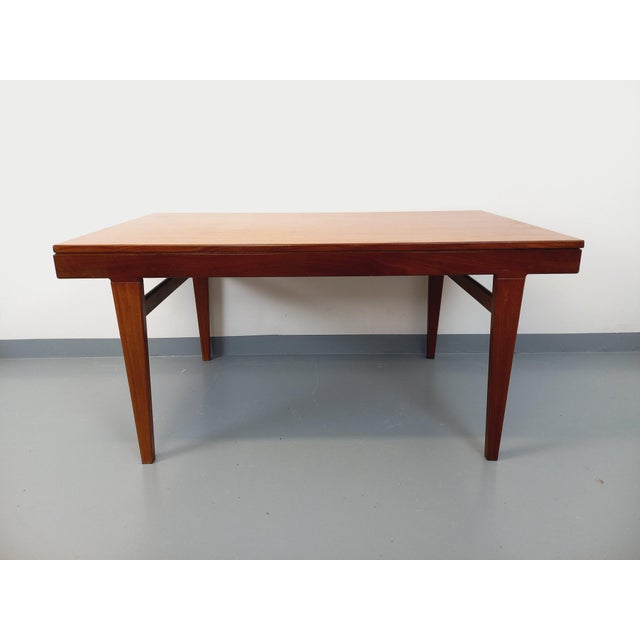 Vintage Scandinavian Dining Table in Teak with Extension, 1960s For Sale - Image 9 of 18