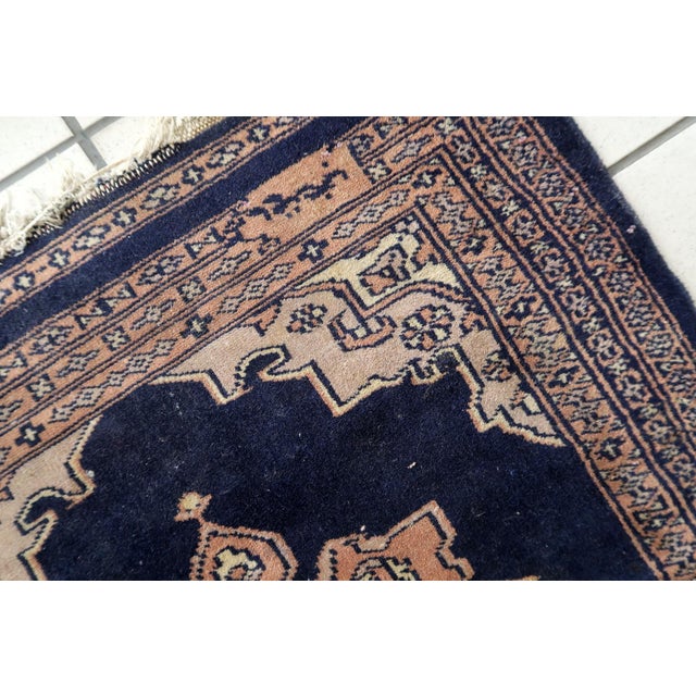 1960s 1960s, Handmade Vintage Uzbek Bukhara Rug 2.1' X 2.1' For Sale - Image 5 of 11