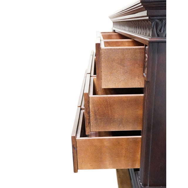 Wood Collezione Europa Cachat Collection Cherry Contemporary Traditional 50" Triple Dresser For Sale - Image 7 of 11