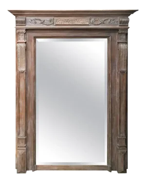 Large 19th Century Neoclassical Style French Cerused Beveled Mirror