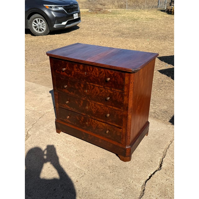 19th Century Louis Philippe Flam Mahogany Chest of Drawer / Commodes For Sale - Image 12 of 12