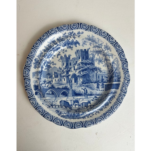 Antique English Staffordshire Plates, a Pair For Sale - Image 4 of 5