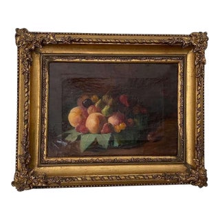 Biedermeier Fruit Still Life, Signed by Leopold Von Stoll, Oil on Canvas, 19th Century. For Sale