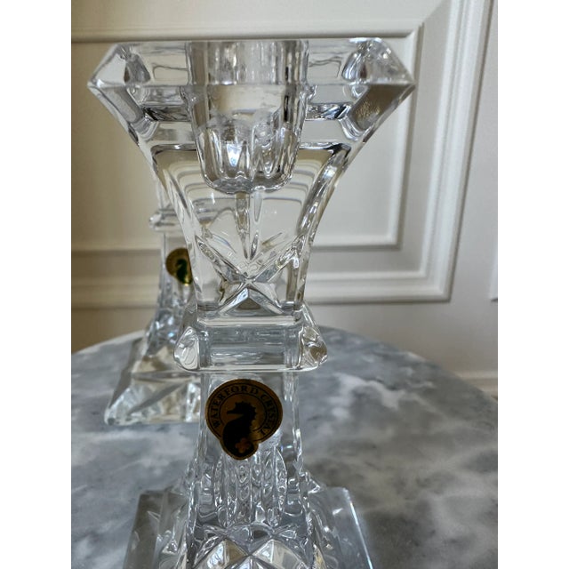 Vintage 1970’s Waterford Crystal Candlesticks - a Pair For Sale In Los Angeles - Image 6 of 12