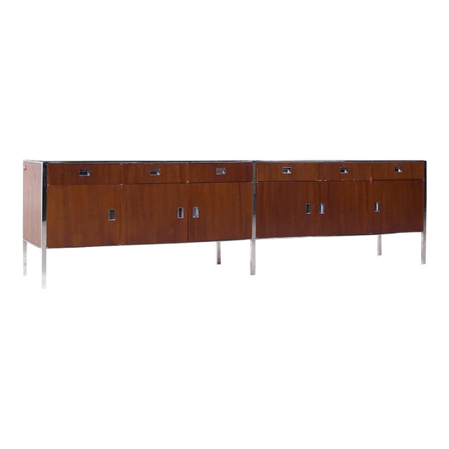 Gordon Bunshaft Mid Century Walnut and Marble File Credenza For Sale