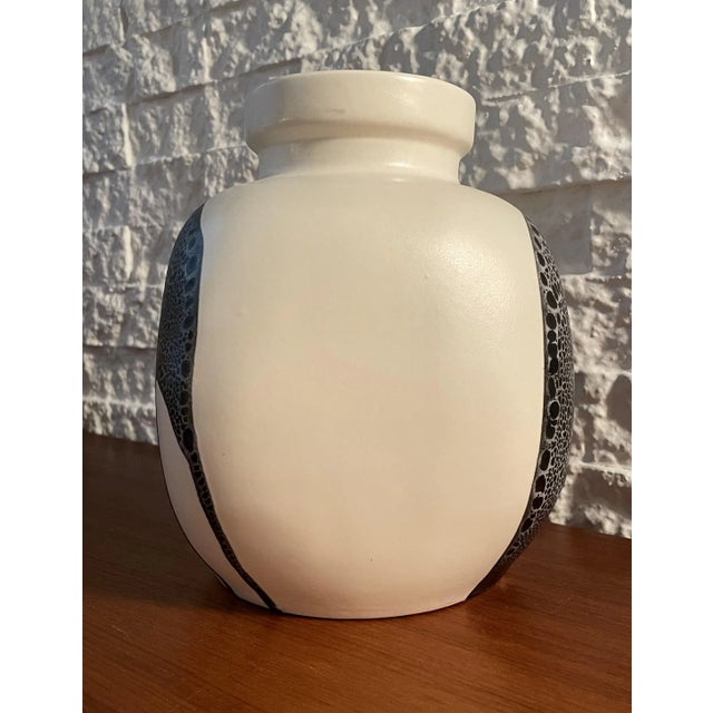 Vintage Large Mid-Century Modern Israeli Hand-Painted Ceramic Vase Made ...
