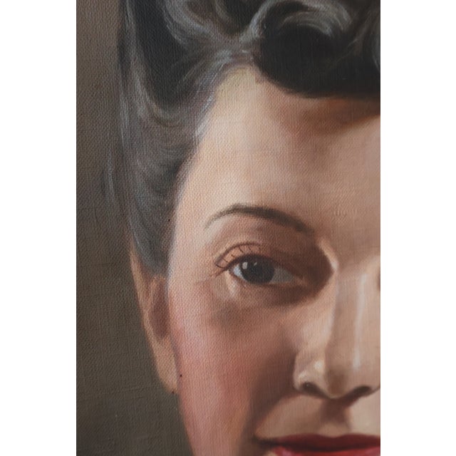 English 1952 Kenzo Nakamori Signed Oil Portrait of a Woman in Ornate Giltwood Frame For Sale - Image 3 of 18