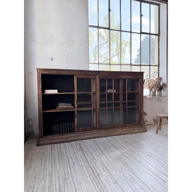 Wood Workshop Cabinet with Glass Doors, 1950s For Sale - Image 7 of 18