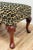 Vintage Curved Wood Leg Upholstered Leopard Print Ottoman For Sale - Image 9 of 10
