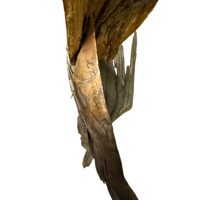 Late 20th Century Monumental Lubomir Tomaszewski Signed Wood and Copper Bird Sculpture Seven Feet Tall For Sale - Image 18 of 18