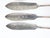 Set of 5 silverplate fish knives. Marked Henry Hobson & Sons, made in England. Each is engraved with foliage and a fish,...