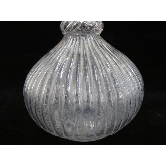 Glass Antique Victorian Blown Glass Liquor or Water Decanter Hot Air Balloon Bottle For Sale - Image 7 of 9