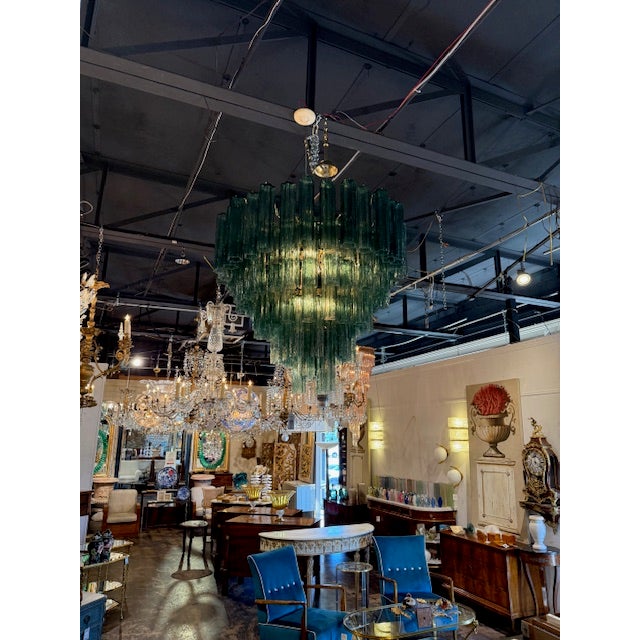Modern Green Murano Glass "Trochi" Chandelier For Sale In Dallas - Image 6 of 6