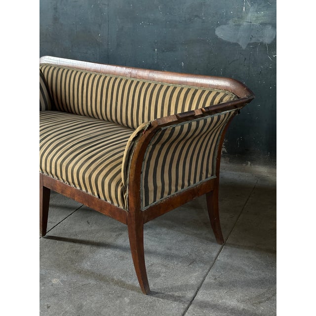 19th Century Walnut Biedermeier Settee For Sale - Image 11 of 11
