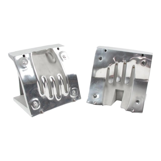 Important Industrial Metal Mold Sculpture Bookends, a pair For Sale