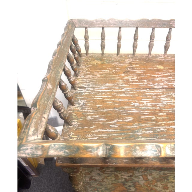 Traditional Charming Antique 19th Century English Etagere With Worn Painted Finish For Sale - Image 3 of 5