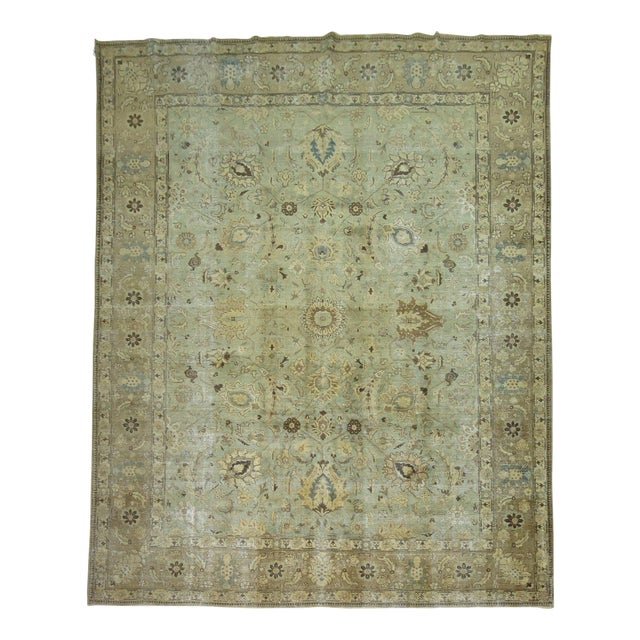 Mint Green Tabriz Rug 9'5'' X 12'9'' Chairish